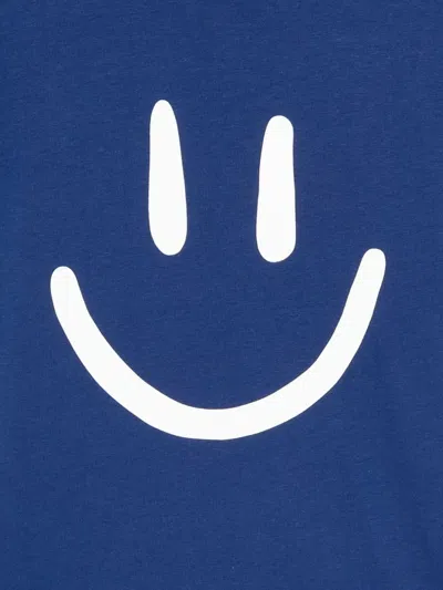 Molo Blue T-shirt For Kids With Smiley In Blue