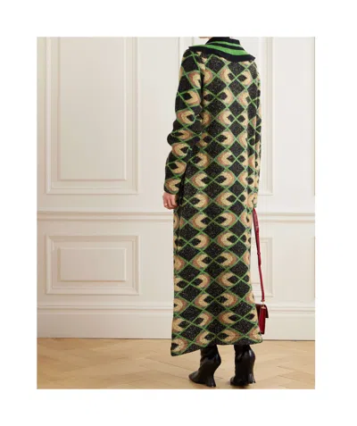 La Doublej Geometric-pattern Coat In Multi