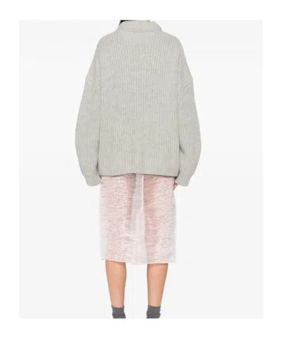 Cecilie Bahnsen Cable-knit Crew-neck Sweater In Gray