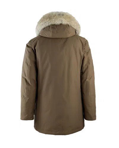 Woolrich Arctic Parka With Removable Brown Fur In Brown