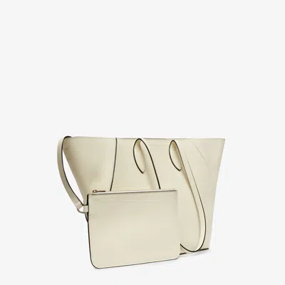 Valextra Vivi Shopping Medium Bag In White