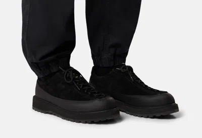 Stone Island Low-top Suede Sneakers Pull Tab In Black