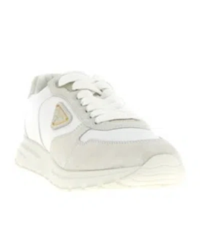 Prada Re-nylon And Suede Leather Sneakers In White