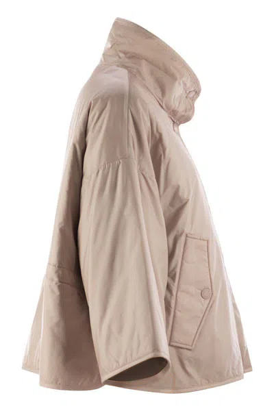 Weekend Max Mara Reversible Waterproof Canvas Jacket With Adjustable Drawstring In Brown