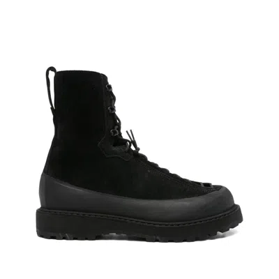 Stone Island Hiking Boot With Dual Lacing And Lug Sole In Black