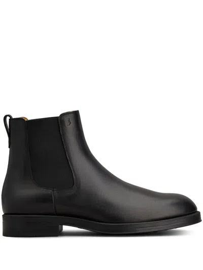 Tod's Suede Leather Chealsea Boots In Black