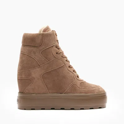 Casadei High Top Suede Lace Up Sneakers In Neutral