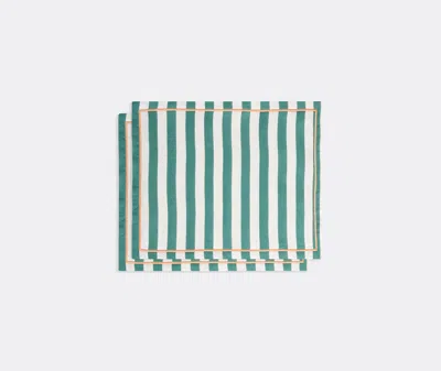La Doublej Table Linens Riviera Green Uni In Green