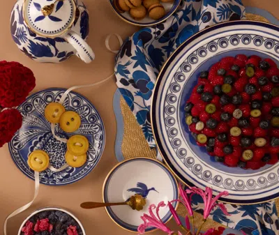 La Doublej Serving And Trays Big Pineapple Blue Uni