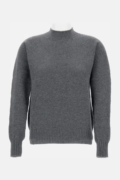 Drumohr Wool Mock-neck Sweater In Gray
