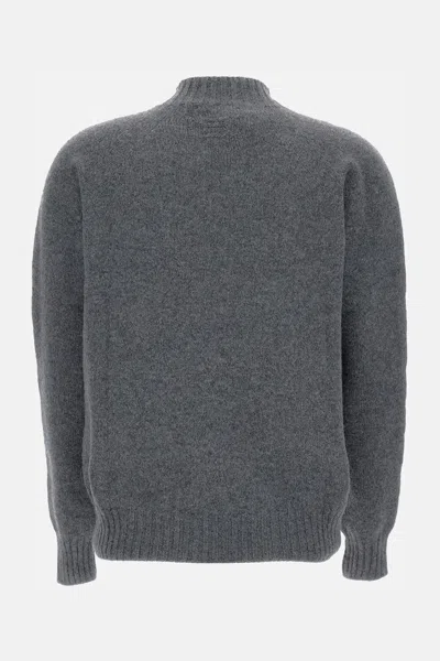 Drumohr Wool Mock-neck Sweater In Gray
