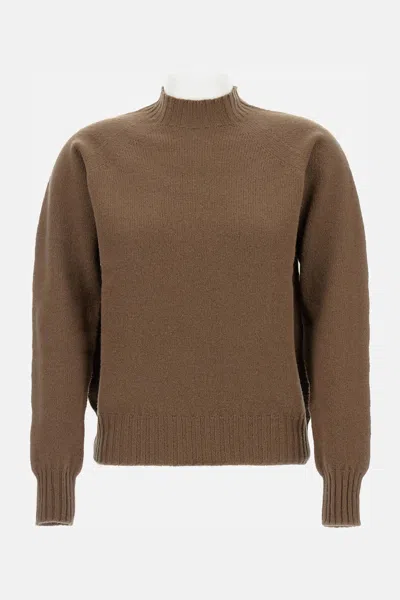 Drumohr Wool Crew-neck Sweater In Brown