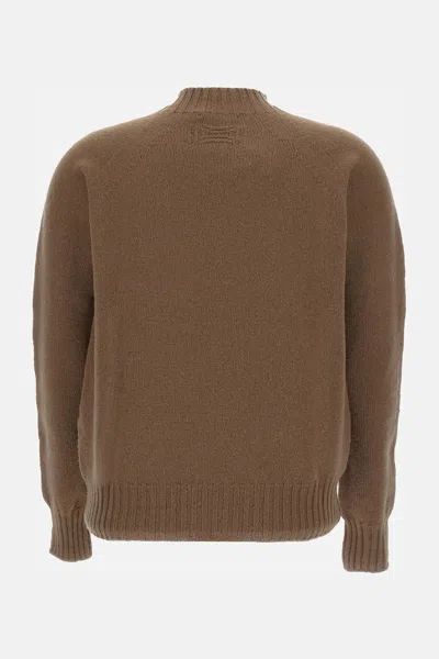 Drumohr Wool Crew-neck Sweater In Brown