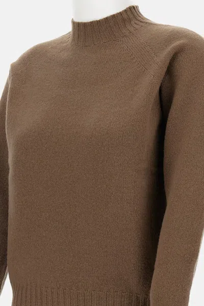 Drumohr Wool Crew-neck Sweater In Brown