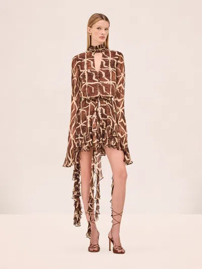 Alexis Amalia Mini Dress In Sable In Multi