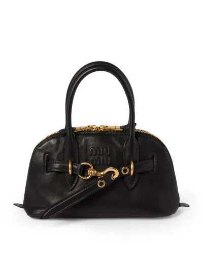 Miu Miu Aventure Top Handle Bag In Nappa Leather In Black
