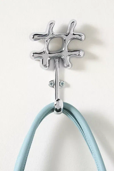 Anthropologie Bubble Hashtag Symbol Hook In Metallic