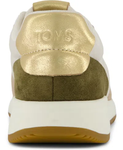 Toms Women's Womens Trvl Lite Retro Runner Sneaker Water Repellent Oatmeal Suede With Metallic Leather In Brown
