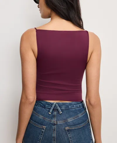 Good American Weightless Tank Top In Burgundy