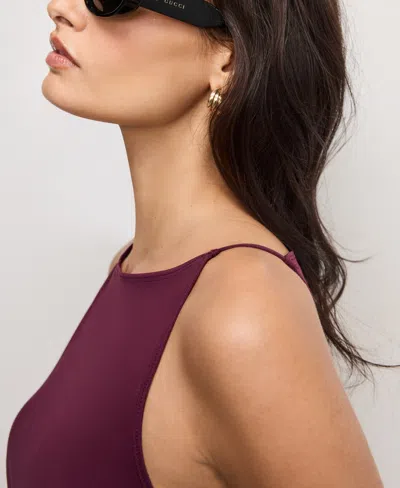 Good American Weightless Tank Top In Burgundy