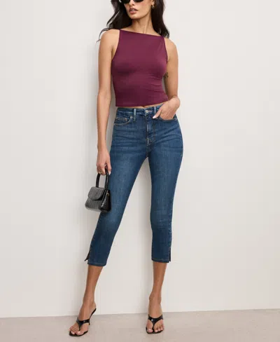 Good American Weightless Tank Top In Burgundy