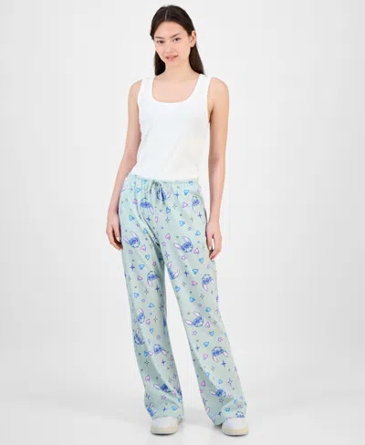 Disney Juniors' Stitch Allover-print Drawstring Pants In White
