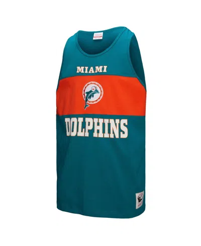 Mitchell & Ness Men's Aqua Miami Dolphins Retro Color Block Tank Top In Blue