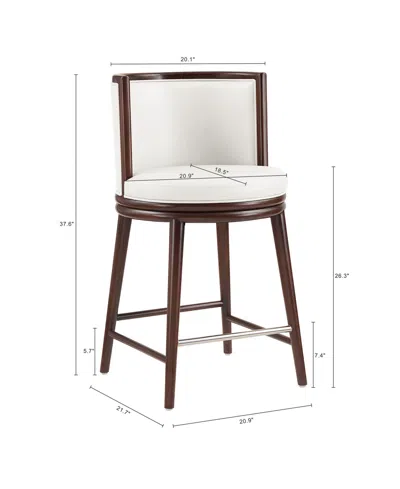 Manhattan Comfort Evalyn 37.6" Upholstered Counter Stool In White