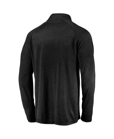 Fanatics Men's Black Baltimore Ravens Striated Primary Logo Raglan Quarter-zip Pullover Jacket In Black