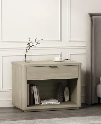 Manhattan Comfort Evelyn 32" 1-drawer Nightstand In Gray