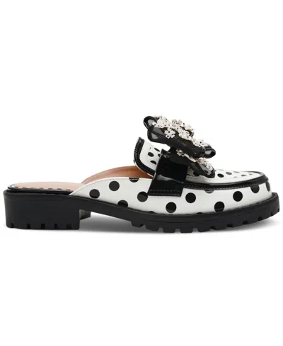 Betsey Johnson Women's Evaline Bow Embellished Slip-on Loafers In White