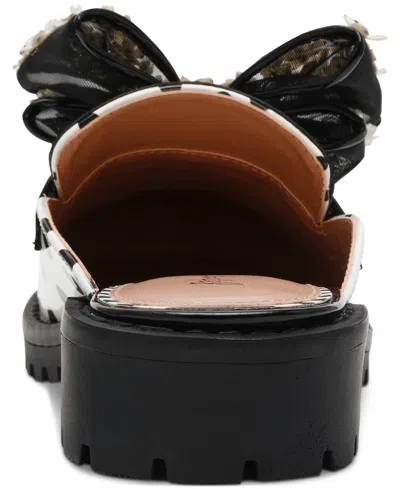 Betsey Johnson Women's Evaline Bow Embellished Slip-on Loafers In White