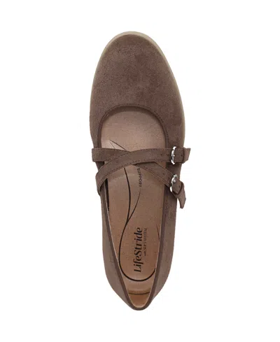 Lifestride Women's Marnie Round Toe Mary Jane Flats In Brown
