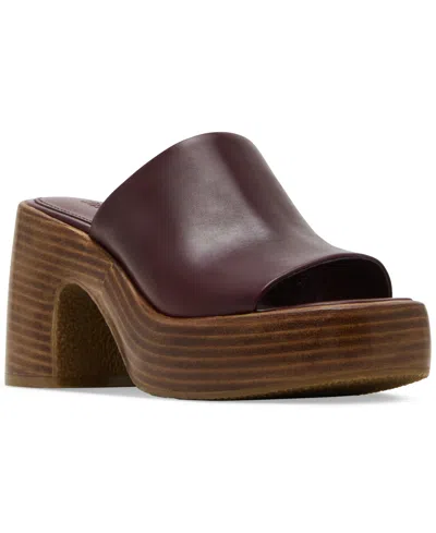 Steve Madden Women's Shanton Platform Slide Sandals In Burgundy