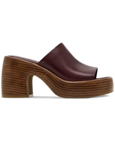 Steve Madden Women's Shanton Platform Slide Sandals In Burgundy