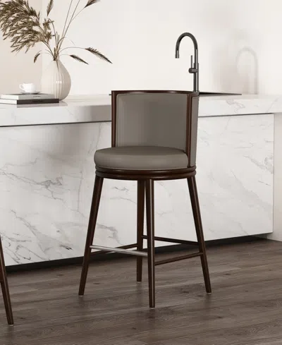 Manhattan Comfort Evalyn 40" Upholstered Barstool In Brown