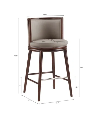Manhattan Comfort Evalyn 40" Upholstered Barstool In Brown