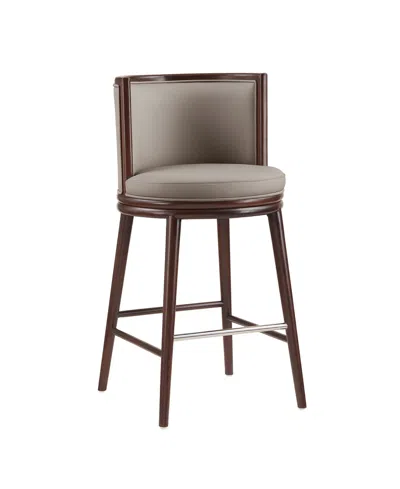 Manhattan Comfort Evalyn 40" Upholstered Barstool In Brown