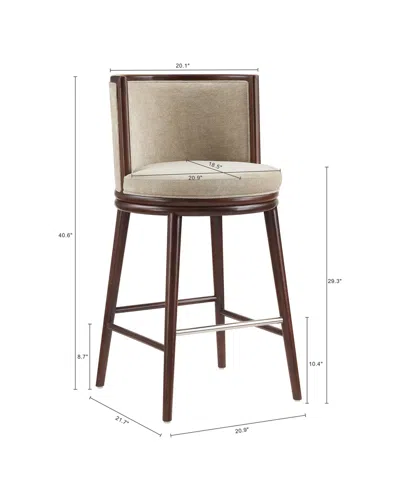 Manhattan Comfort Evalyn 40" Upholstered Barstool In Brown