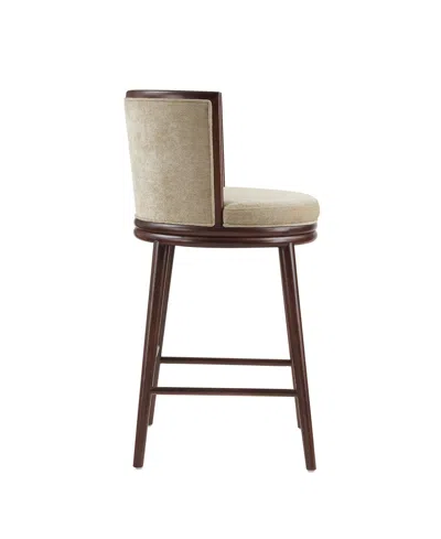 Manhattan Comfort Evalyn 40" Upholstered Barstool In Brown