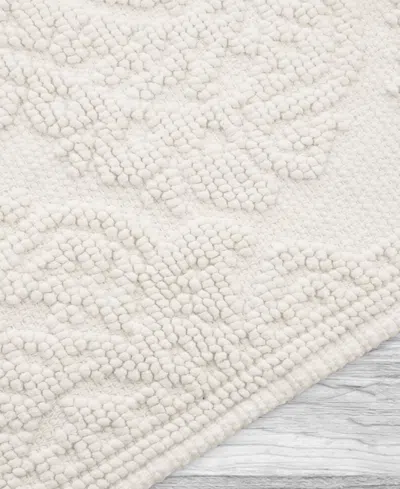 Jean Pierre New York Ricardo Fringe Cotton Bath Rug 21"x 41" In White