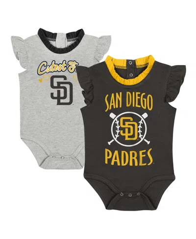 Outerstuff Baby Fanatics Brown/gray San Diego Padres Two-pack Fan Bodysuit Set