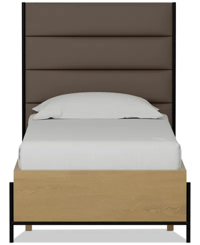 Macy's Linstead Twin Upholstered Bed, Created For  In Brown