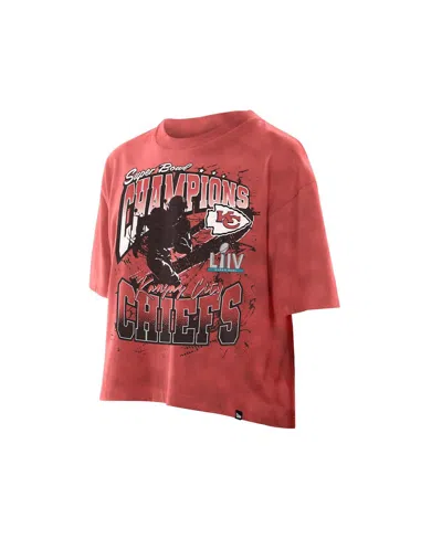 New Era Women's Scarlet San Francisco 49ers Cropped Boxy Sport Classics Mineral Wash T-shirt In Red