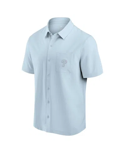 Fanatics Men's Light Blue Philadelphia Phillies Front Office Button-up Shirt In Blue