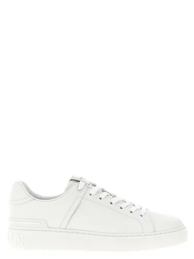 Balmain B-court Sneakers - Leather - White In White