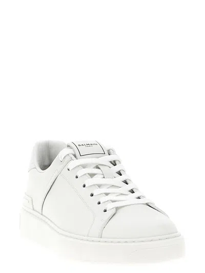 Balmain B-court Sneakers - Leather - White In White