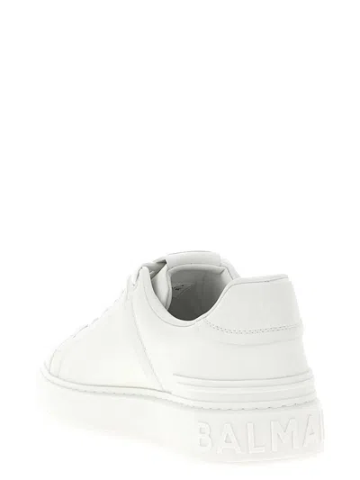 Balmain B-court Sneakers - Leather - White In White