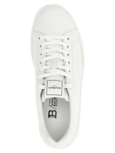 Balmain B-court Sneakers - Leather - White In White