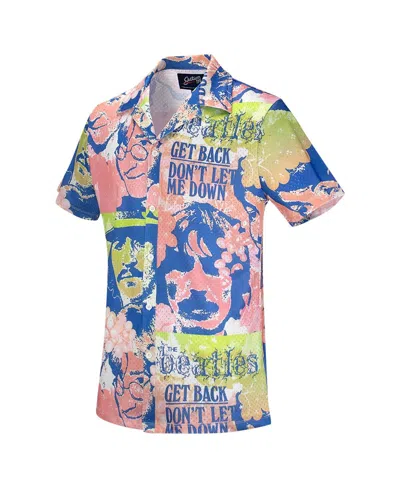 Section 119 Men's Pink The Beatles Portrait Mesh Button-down Shirt In Pink